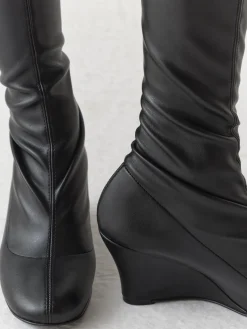 Gimaguas Leather|Shoes*High Boot Wedges